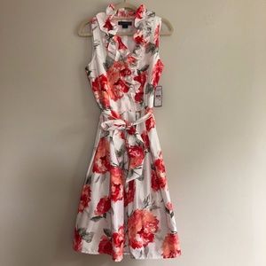 NWT Jessica Howard Sleeveless Floral Ruffled Dress